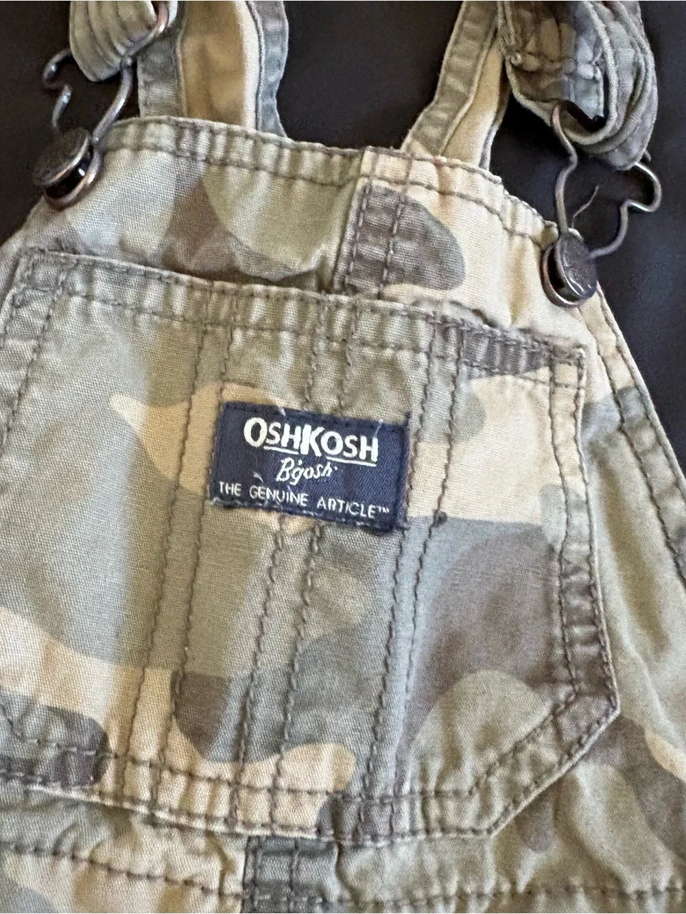 Vintage OshKosh B'gosh Kids Camouflage Overalls - Green & Tan ✨🪖
